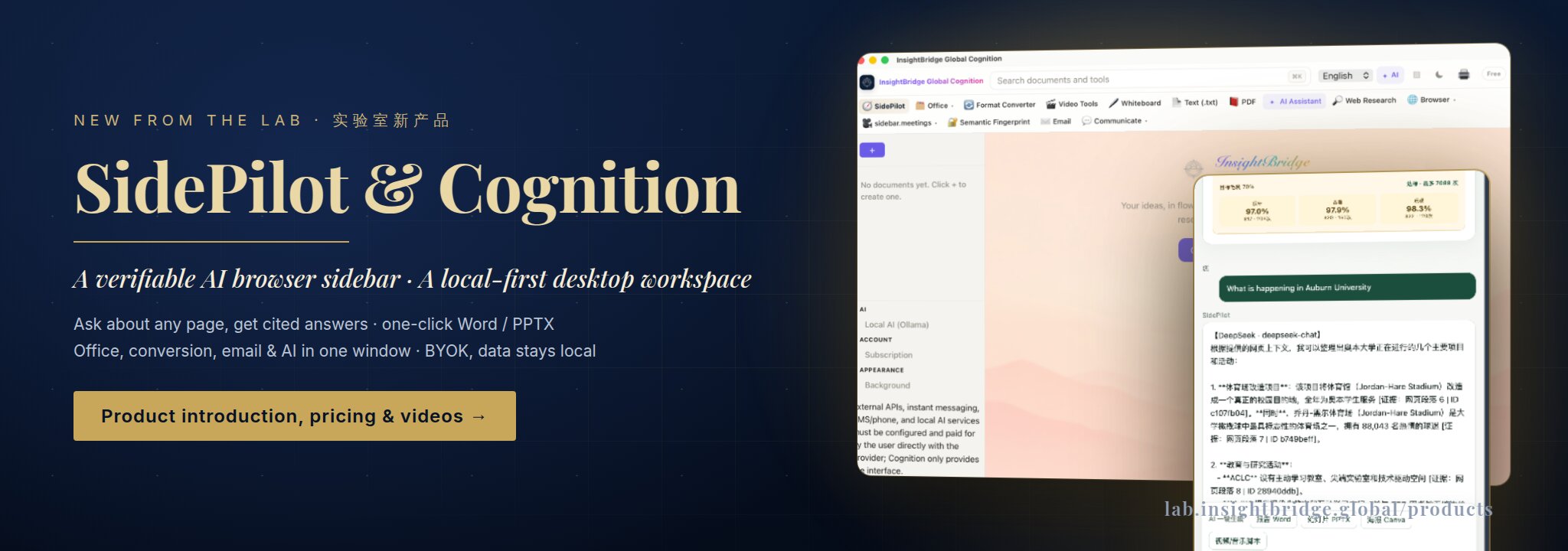 InsightBridge Global SidePilot & Cognition — product introduction, pricing and videos